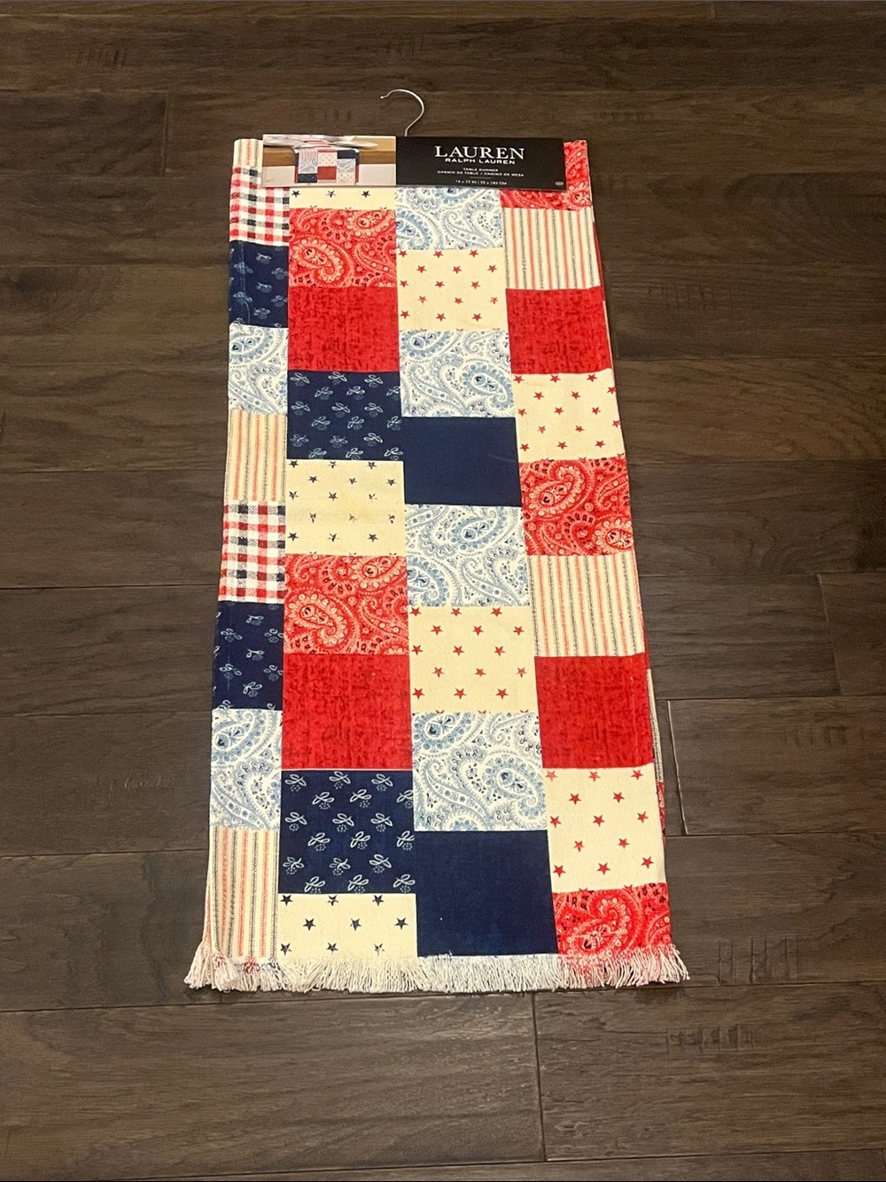 Ralph Lauren American Patchwork 4th of July Table Runner new 14”x72” cotton